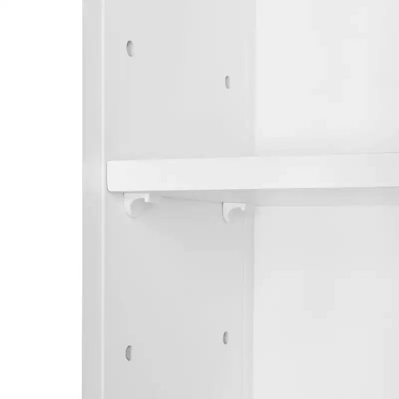 Single Door Narrow Bathroom and Laundry Storage Cabinet and Organizer with Adjustable Shelves - White