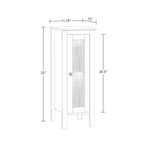 Single Door Narrow Bathroom and Laundry Storage Cabinet and Organizer with Adjustable Shelves - White