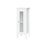 Single Door Narrow Bathroom and Laundry Storage Cabinet and Organizer with Adjustable Shelves - White
