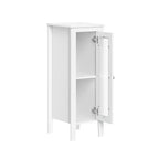 Single Door Narrow Bathroom and Laundry Storage Cabinet and Organizer with Adjustable Shelves - White