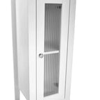Single Door Narrow Bathroom and Laundry Storage Cabinet and Organizer with Adjustable Shelves - White