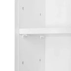 Tall Bathroom Storage Linen Cabinet and Organizer with Drawer, Glass Door, and Shelves - White