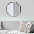 Octagon Wall and Accent Mirror: Antique Gold, Iron Frame, Ready to Hang