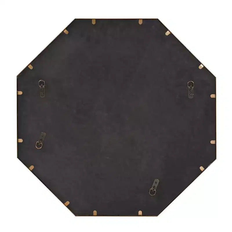 Octagon Wall and Accent Mirror: Antique Gold, Iron Frame, Ready to Hang
