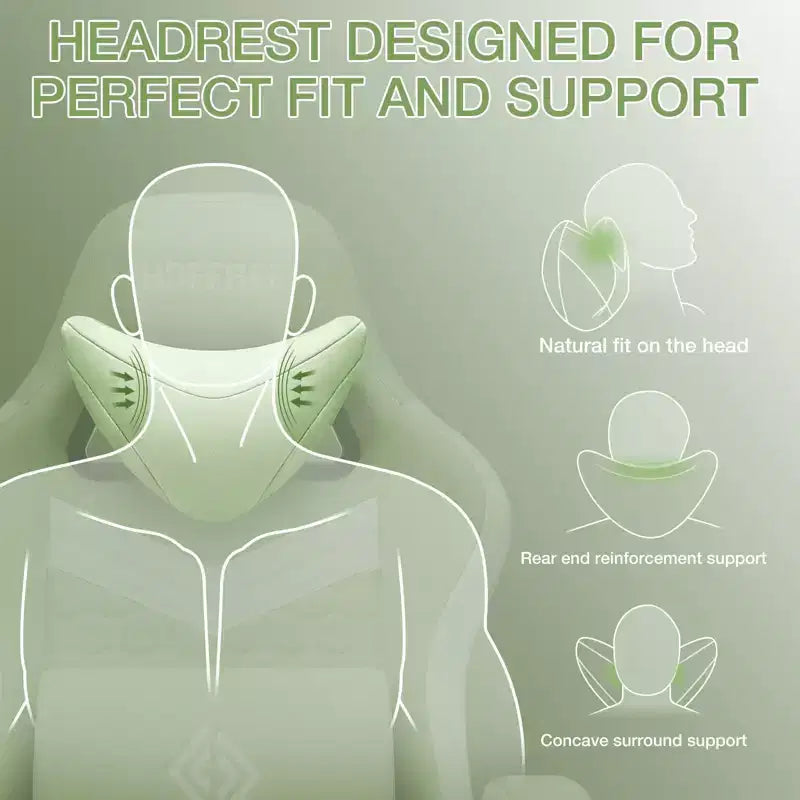 Breathable Fabric Massage Gaming Chair Ergonomic Office PC Chair with Footrest & Adjustable