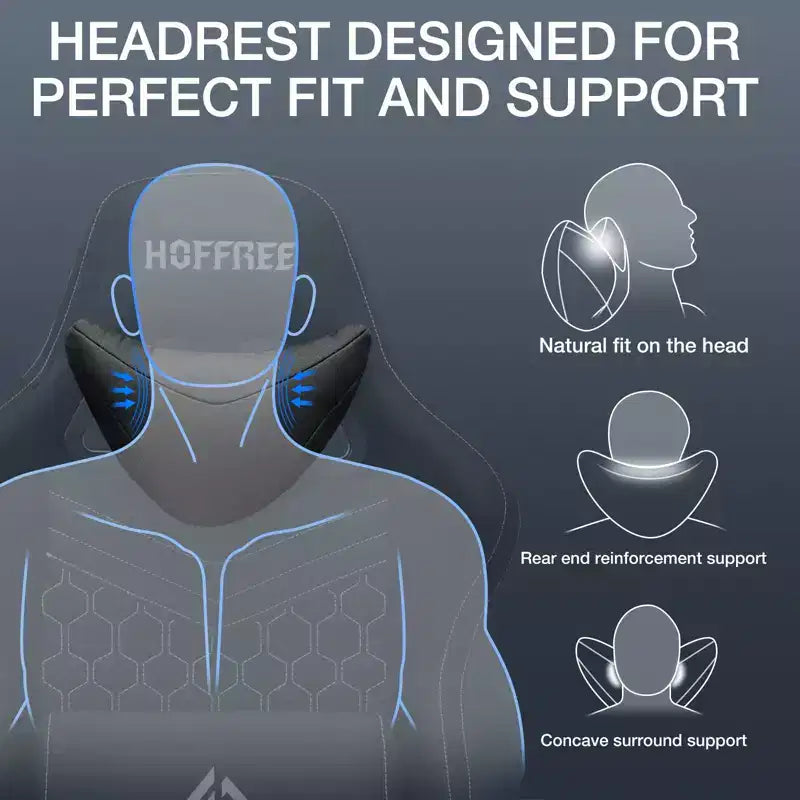 Breathable Fabric Massage Gaming Chair Ergonomic Office PC Chair with Footrest & Adjustable