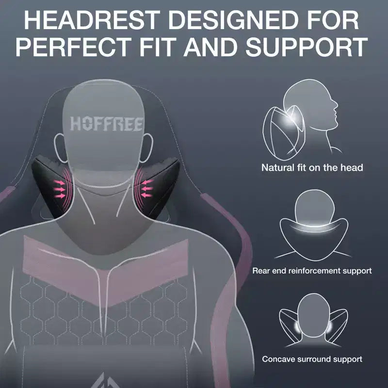 Breathable Fabric Massage Gaming Chair Ergonomic Office PC Chair with Footrest & Adjustable