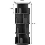 4-Tier Rotating Bookshelf, Waterproof Corner Display Storage Rack