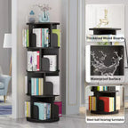 4-Tier Rotating Bookshelf, Waterproof Corner Display Storage Rack