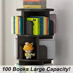4-Tier Rotating Bookshelf, Waterproof Corner Display Storage Rack