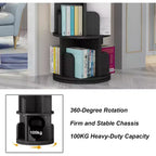 4-Tier Rotating Bookshelf, Waterproof Corner Display Storage Rack