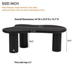Easy Assembly Cloud Coffee Table with 1.5'' Thick Tabletop, Cream Style Irregular End Table with 3 Sturdy Legs