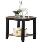 Simple Modern Look Wooden 1pc End Table Living Room Sofa Side Table Solid Rubberwood