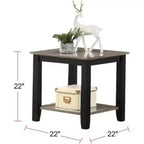 Simple Modern Look Wooden 1pc End Table Living Room Sofa Side Table Solid Rubberwood