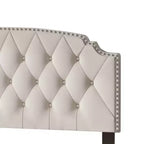 Velvet Upholstered Platform Bed with Diamond Tufted Headboard