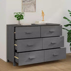 Dresser Dark Gray 44.5x15.7x31.5 Solid Wood Pine