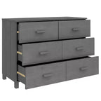 Dresser Dark Gray 44.5x15.7x31.5 Solid Wood Pine