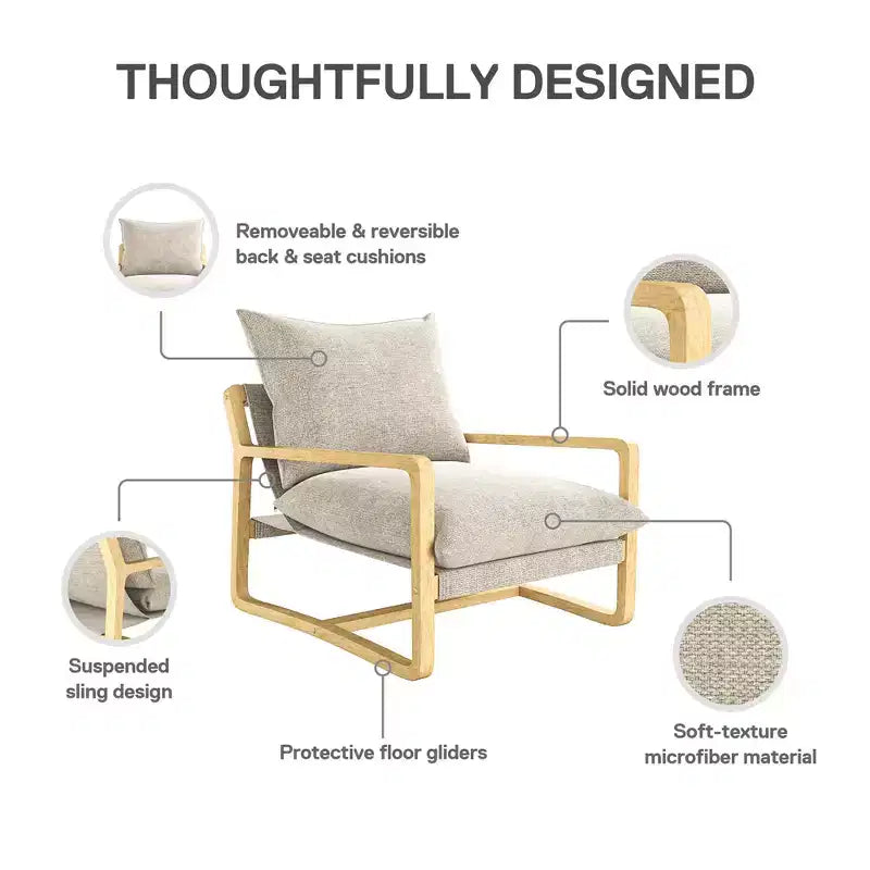 Mika Upholstered Sling Accent Chair