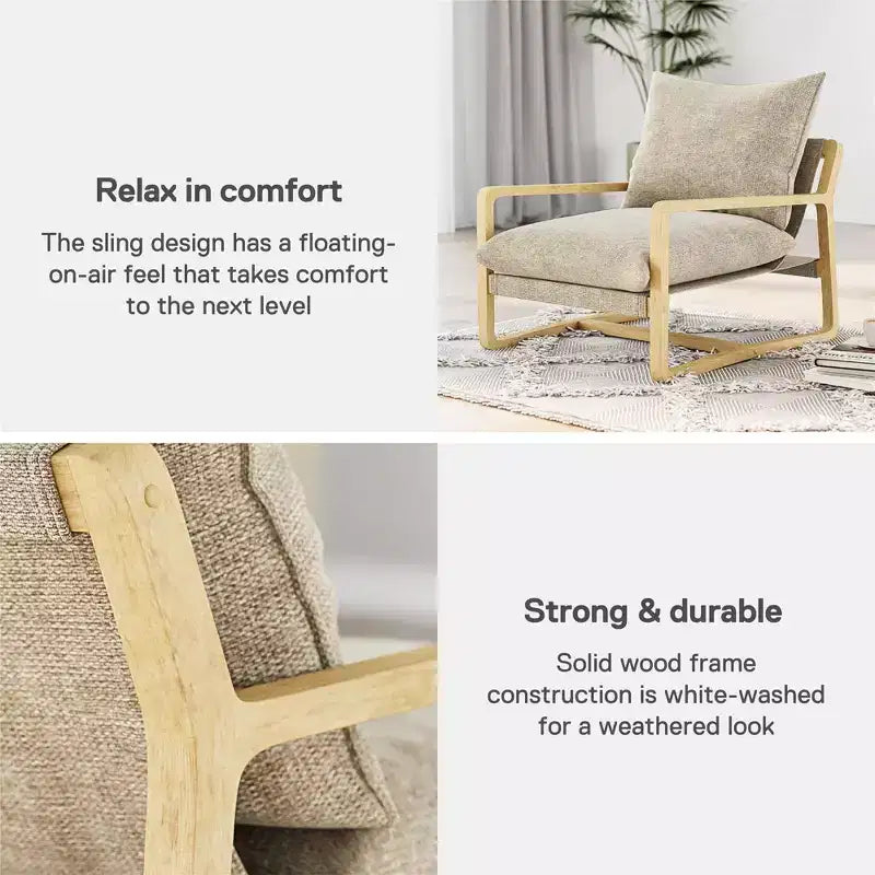 Mika Upholstered Sling Accent Chair