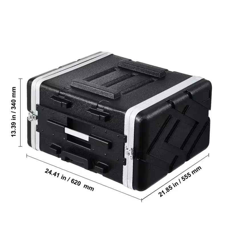Custodia Rack 6U, Profondità Standard 19 pollici, Armadio Rack per Server con Rotelle in ABS, Robuste Chiusure a Farfalla a Sgancio Rapido, Frontale Rimovibile, Nero