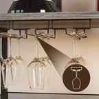 3-Tier Wine Bar Cabinet with Wine Rack and Storage Space, Buffet Cabinet with Glass Holder and Mesh Door, for Kitchen, Living Room and Bar