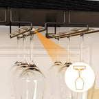 3-Tier Wine Bar Cabinet with Wine Rack and Storage Space, Buffet Cabinet with Glass Holder and Mesh Door, for Kitchen, Living Room and Bar