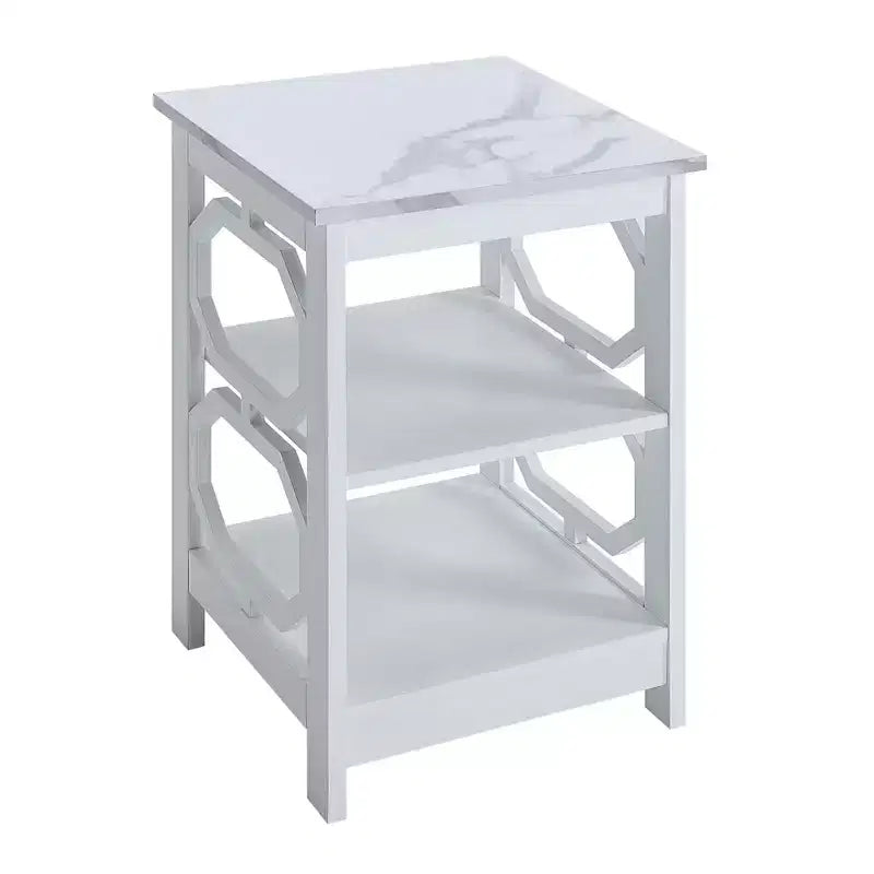 23.75 in.H White Color Rectangle Wood Table Top End Table 1 -piece