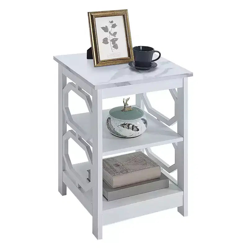 23.75 in.H White Color Rectangle Wood Table Top End Table 1 -piece