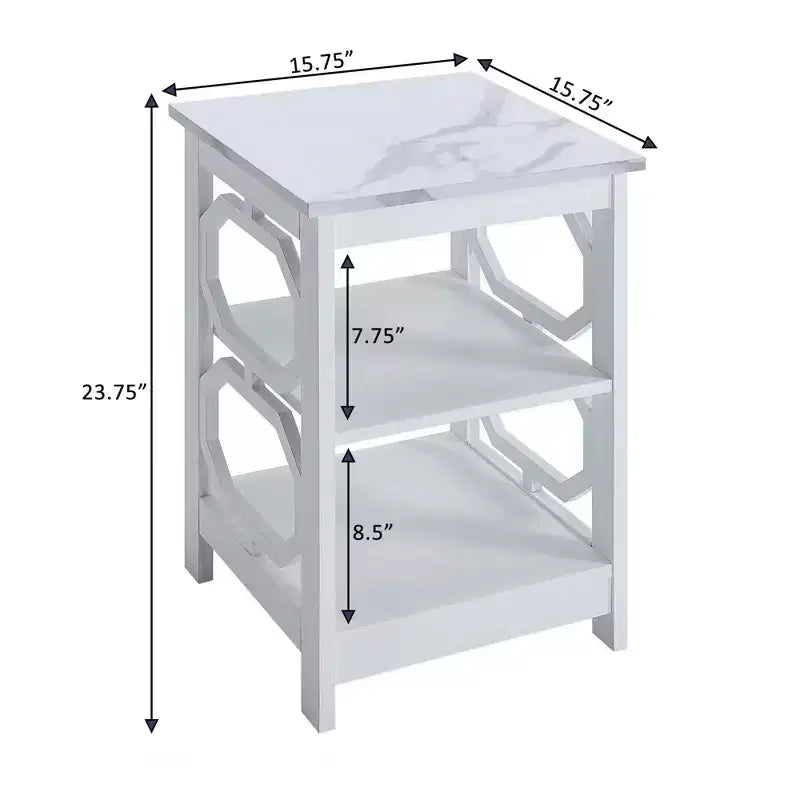23.75 in.H White Color Rectangle Wood Table Top End Table 1 -piece