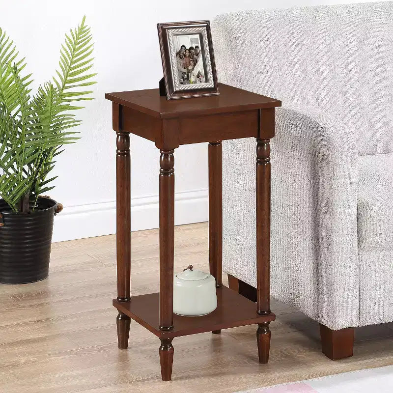 28 in.H Brown Color Rectangle Wood Table Top End Table 1 -piece