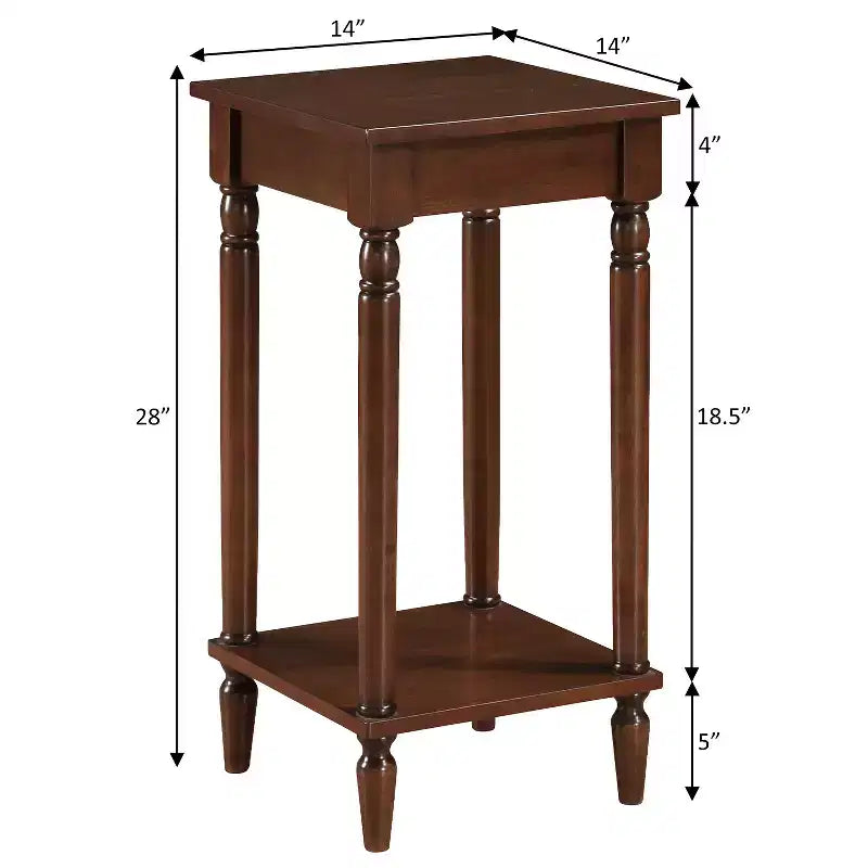 28 in.H Brown Color Rectangle Wood Table Top End Table 1 -piece