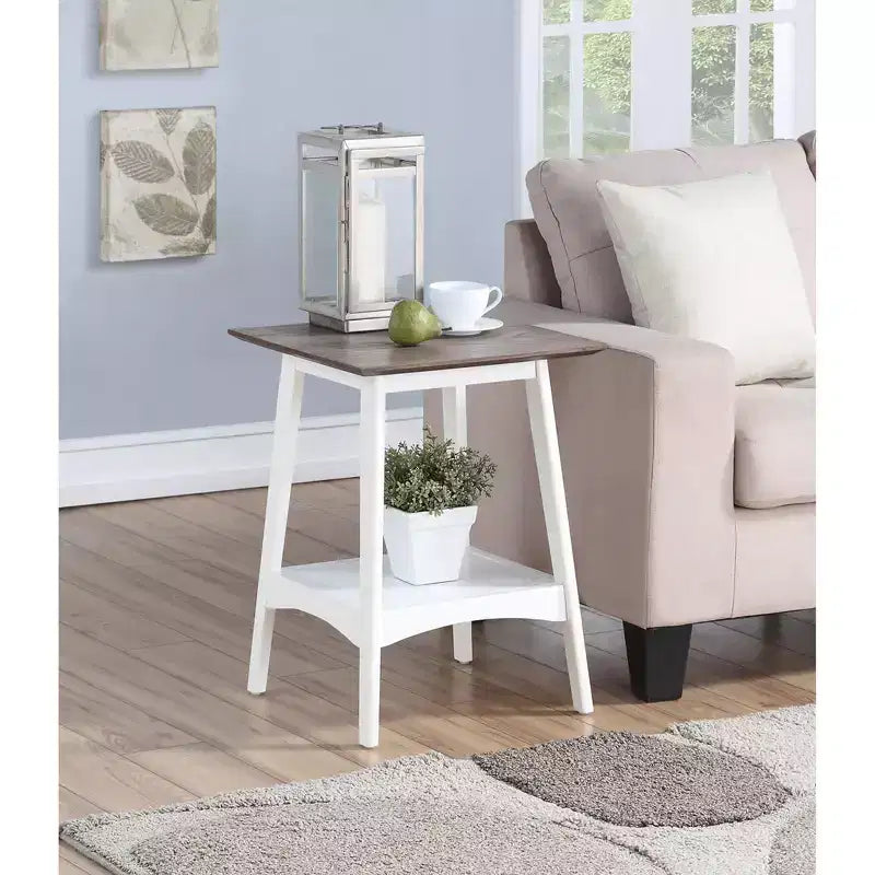 24 in.H White Color Rectangle Wood Table Top End Table 1 -piece