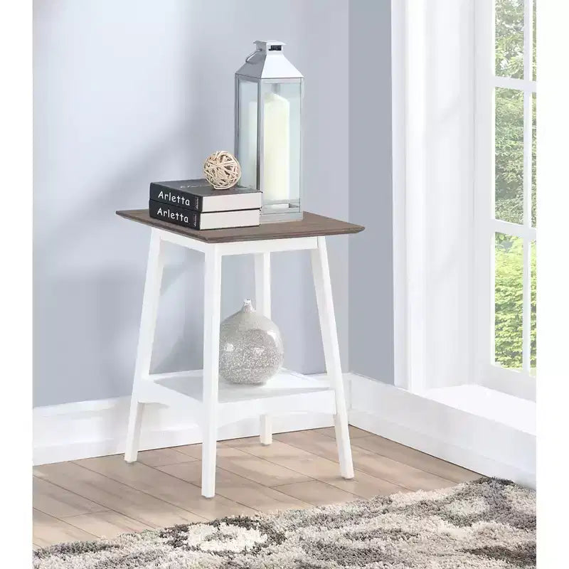 24 in.H White Color Rectangle Wood Table Top End Table 1 -piece
