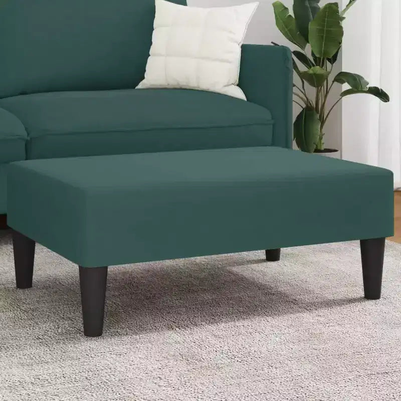 Modern Ottoman Footstool, Velvet Upholstered Pouf Stool for Footrest, Compact Accent Seating for Living Room