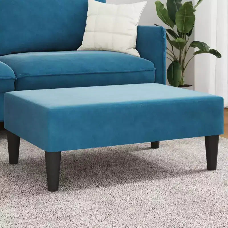 Modern Ottoman Footstool, Velvet Upholstered Pouf Stool for Footrest, Compact Accent Seating for Living Room