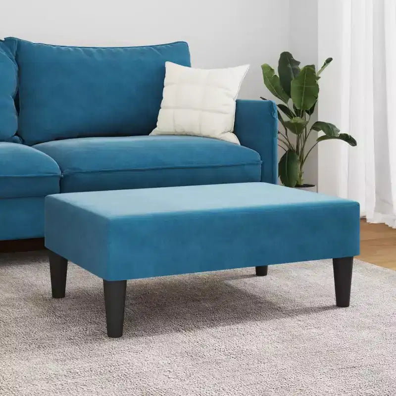 Modern Ottoman Footstool, Velvet Upholstered Pouf Stool for Footrest, Compact Accent Seating for Living Room