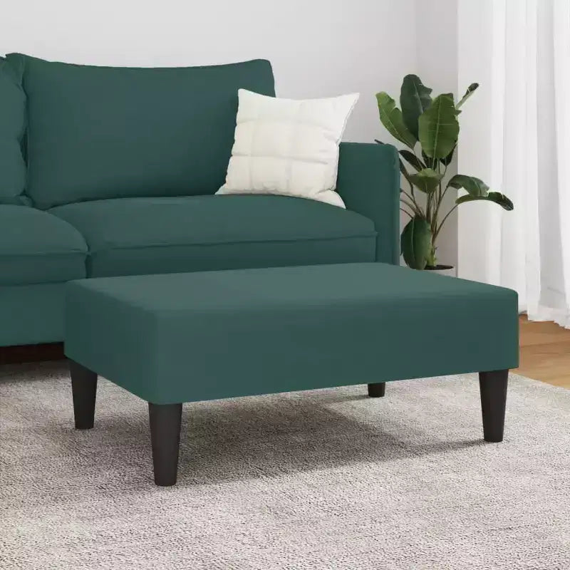 Modern Ottoman Footstool, Velvet Upholstered Pouf Stool for Footrest, Compact Accent Seating for Living Room