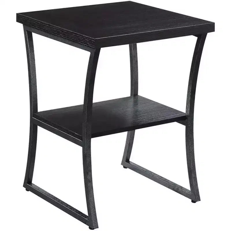 Belmont Three Tier End Table with Open Storage Shelves, Cross Frame Design and Sleek Finish for Display or Everyday Use