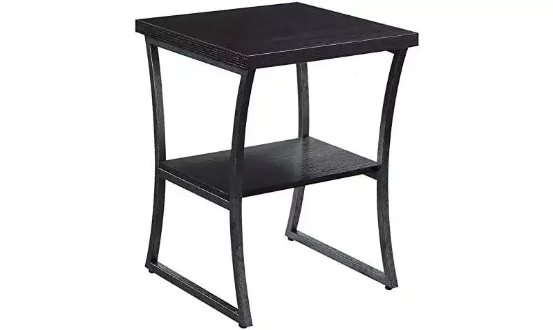 Belmont Three Tier End Table with Open Storage Shelves, Cross Frame Design and Sleek Finish for Display or Everyday Use