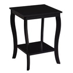Belmont Square End Table with Two Tier Shelving, Classic Transitional Accent Side Table with Spacious Storage for Living Room Dcor