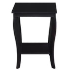 Belmont Square End Table with Two Tier Shelving, Classic Transitional Accent Side Table with Spacious Storage for Living Room Dcor