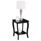 Belmont Square End Table with Two Tier Shelving, Classic Transitional Accent Side Table with Spacious Storage for Living Room Dcor