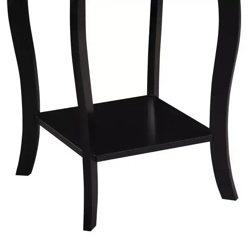 Belmont Square End Table with Two Tier Shelving, Classic Transitional Accent Side Table with Spacious Storage for Living Room Dcor