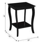 Belmont Square End Table with Two Tier Shelving, Classic Transitional Accent Side Table with Spacious Storage for Living Room Dcor