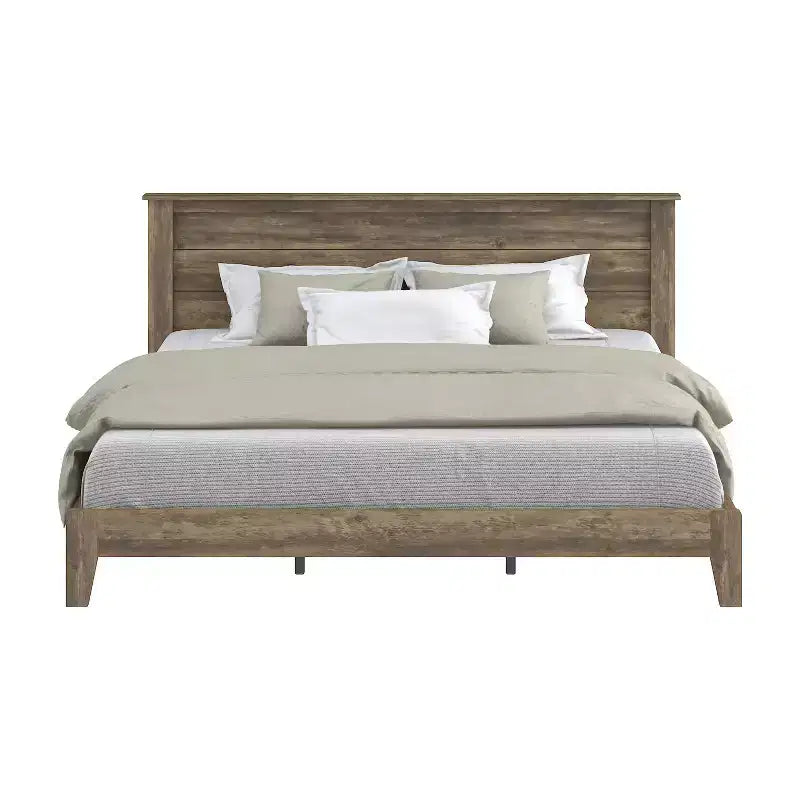 King Tiena Lencia Bed with Headboard Knotty Oak