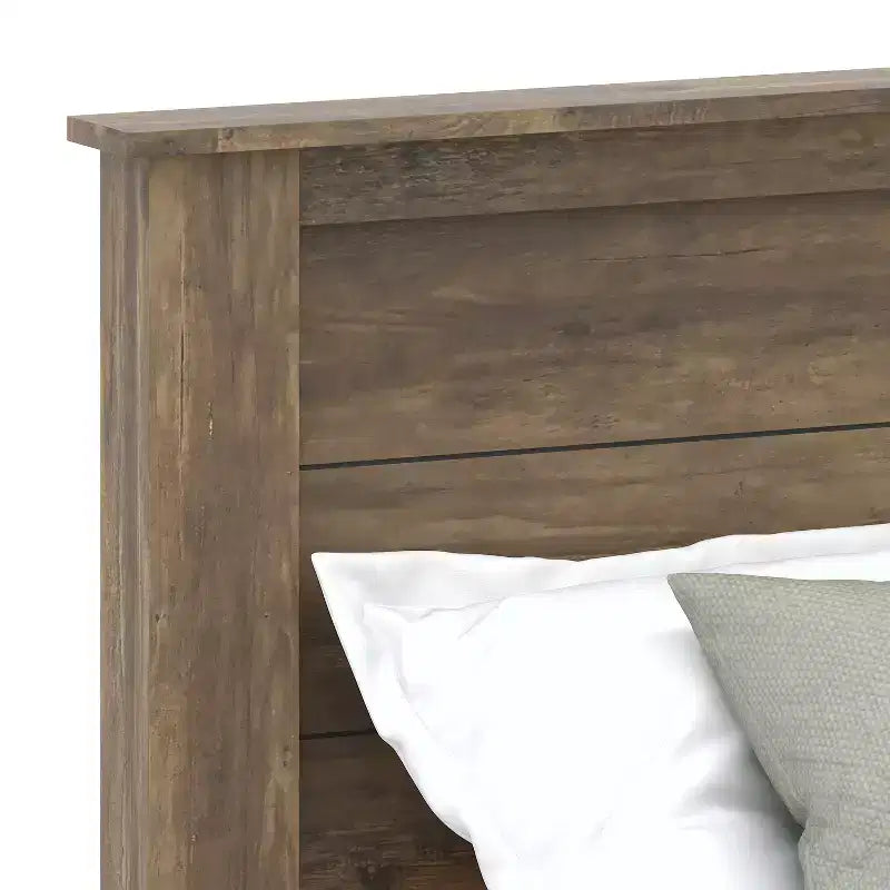 King Tiena Lencia Bed with Headboard Knotty Oak