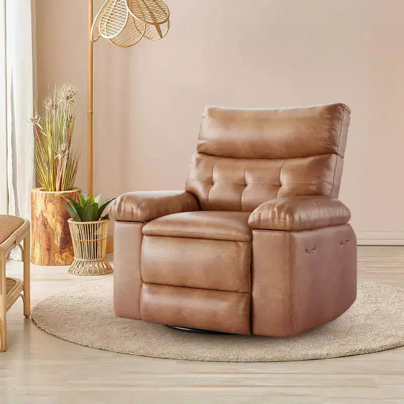 Extra Wide Swivel Rocking Recliner Chair for Adults, Massage Recliner Sofa, Upholstered Glider Reclining Nursery Chair