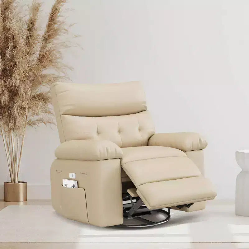 Extra Wide Swivel Rocking Recliner Chair for Adults, Massage Recliner Sofa, Upholstered Glider Reclining Nursery Chair