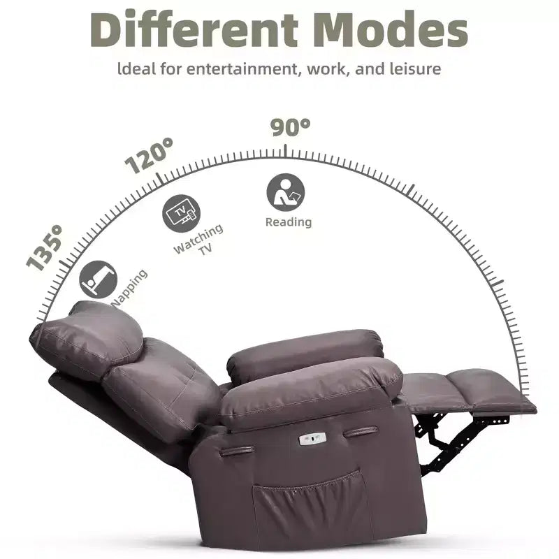 Extra Wide Swivel Rocking Recliner Chair for Adults, Massage Recliner Sofa, Upholstered Glider Reclining Nursery Chair