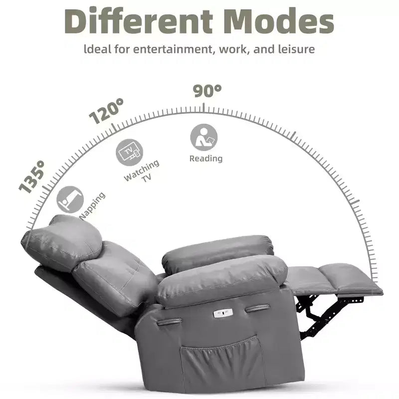 Extra Wide Swivel Rocking Recliner Chair for Adults, Massage Recliner Sofa, Upholstered Glider Reclining Nursery Chair